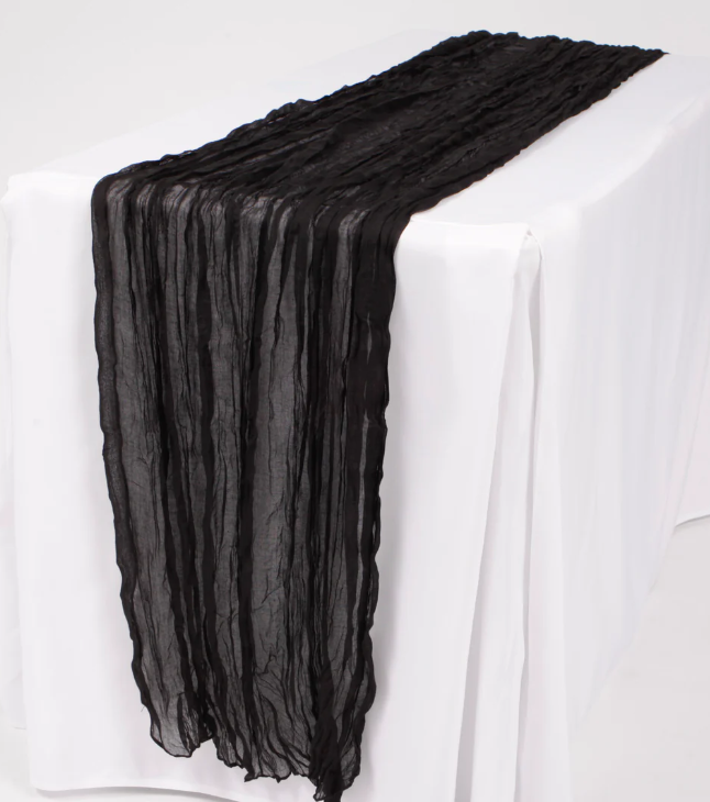 Black Cheesecloth Table Runner