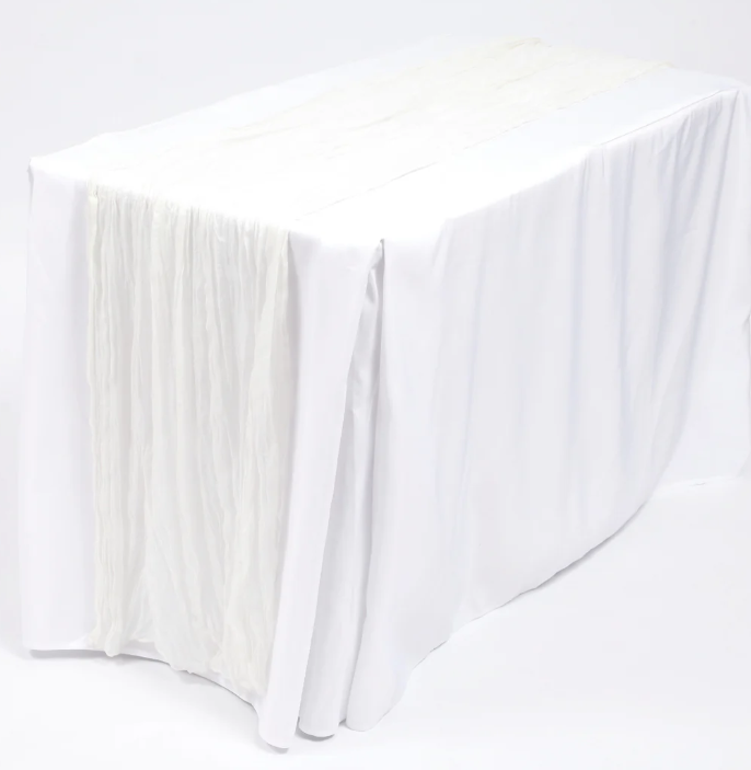 White Cheesecloth Table Runner