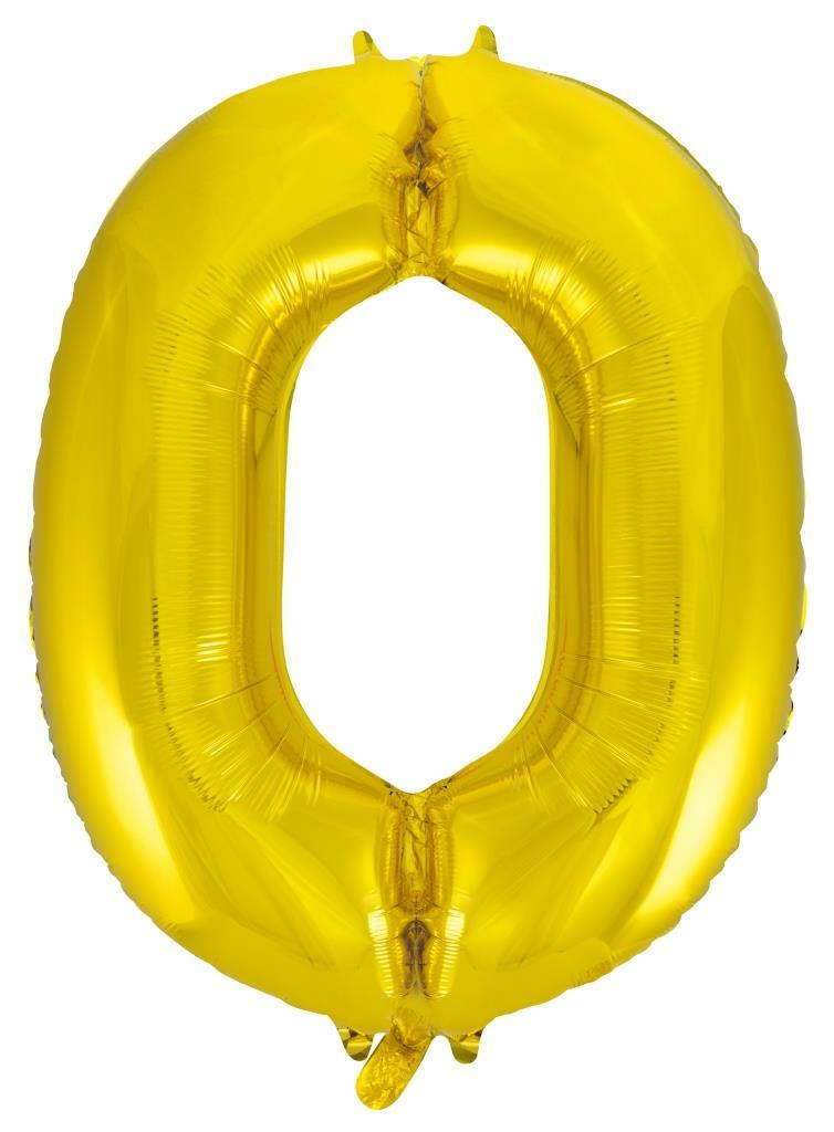 Gold Helium Number Balloon