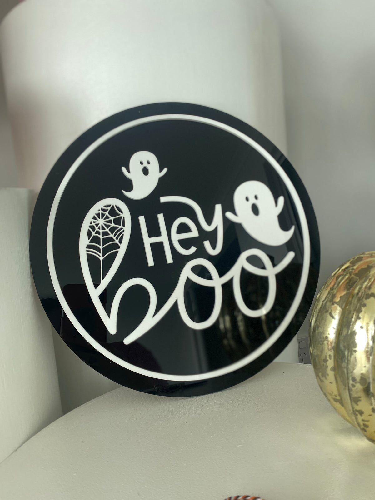 Hey Boo Pin Hey Boo Acrylic Sign – Chaos and Petals