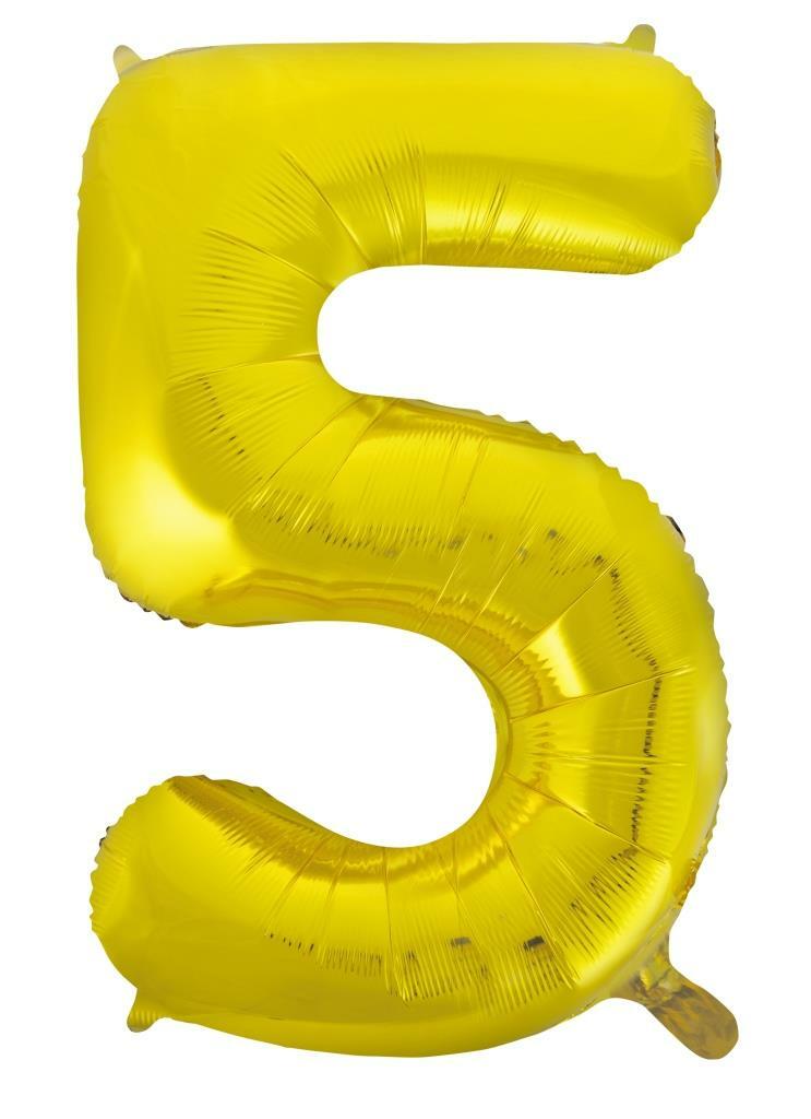 Gold Helium Number Balloon