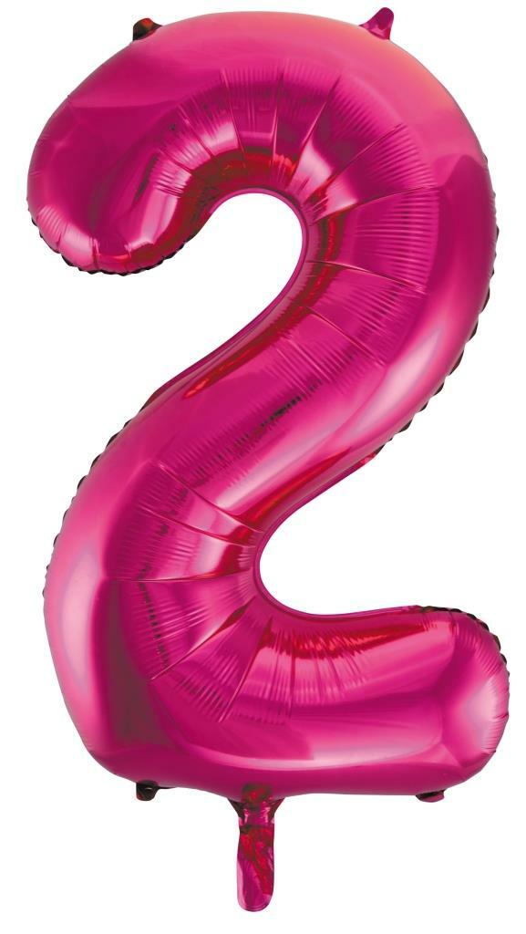 Hot Pink Helium Number Balloon