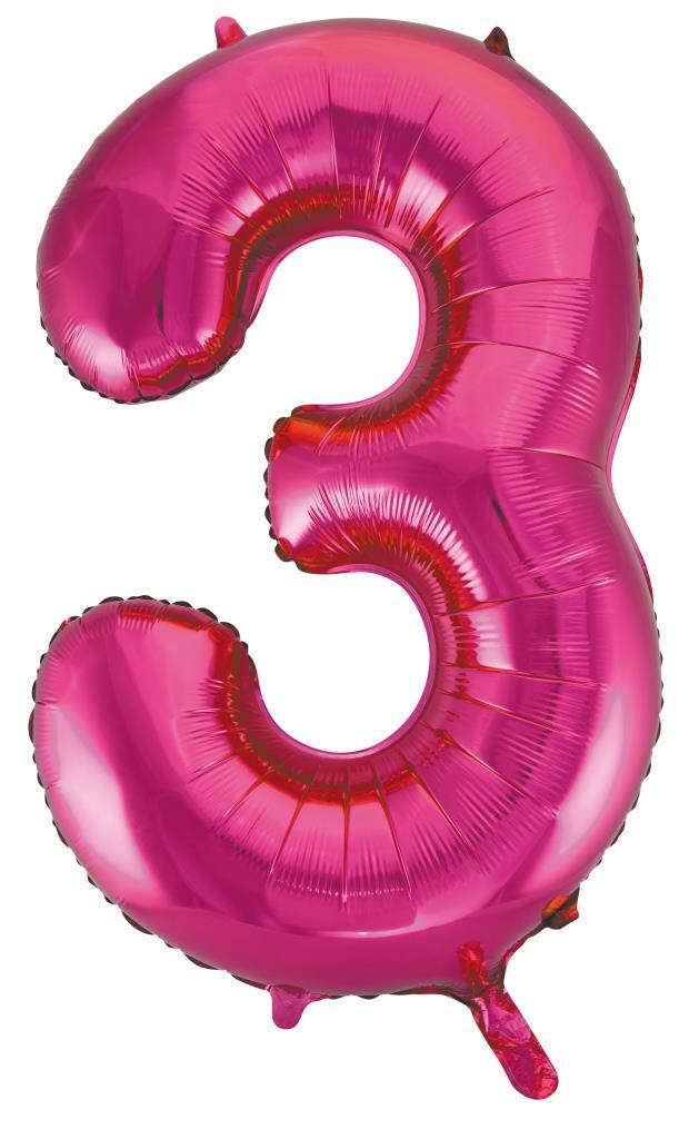 Hot Pink Helium Number Balloon