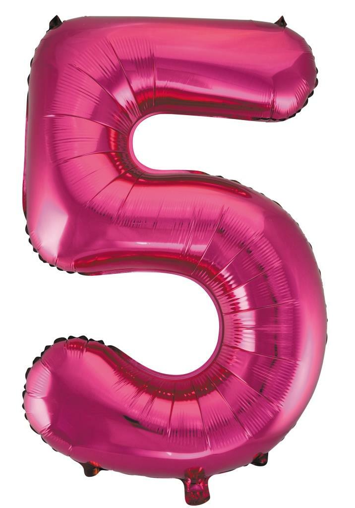 Hot Pink Helium Number Balloon