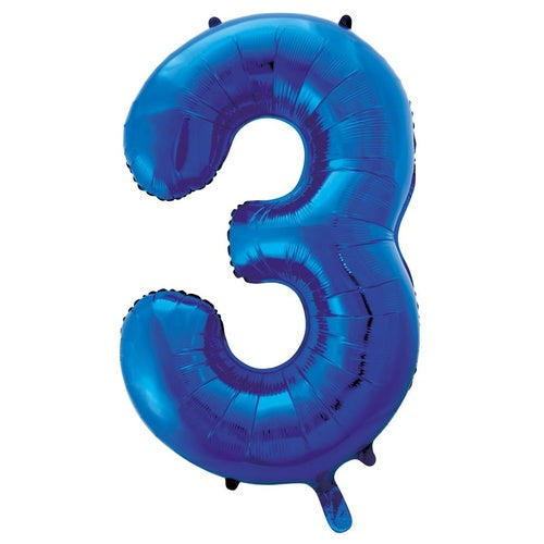 Blue Helium Number Balloon