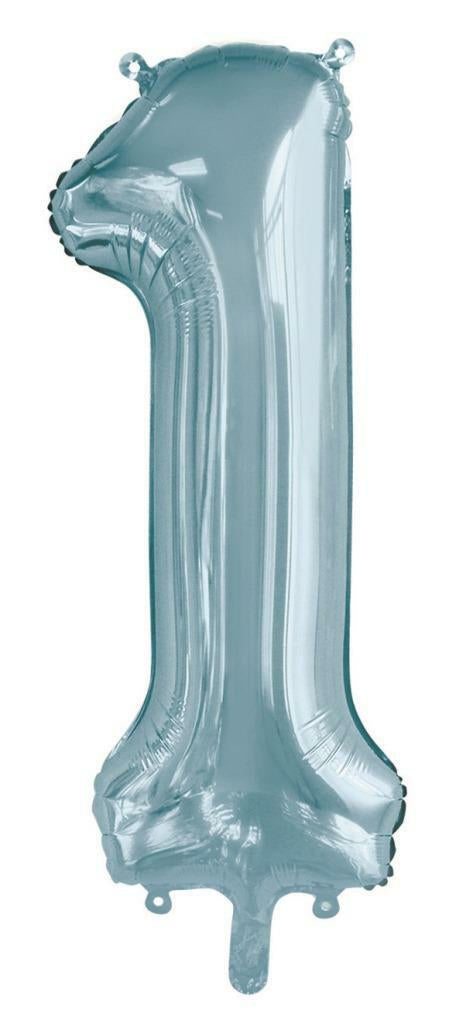 Light Blue Helium Number Balloon