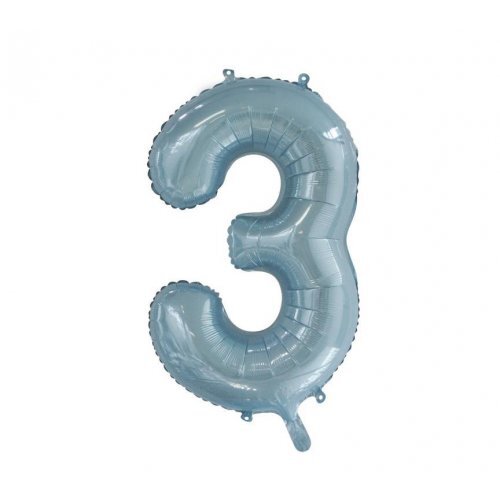 Light Blue Helium Number Balloon