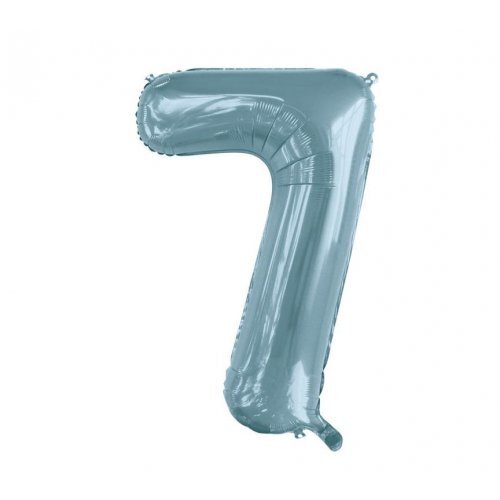 Light Blue Helium Number Balloon