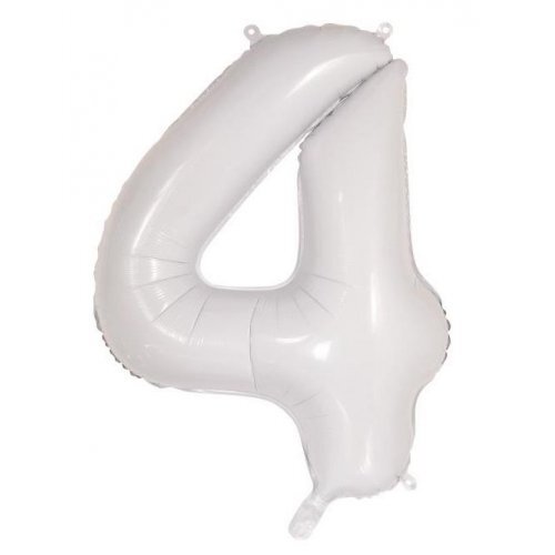White Helium Number Balloon
