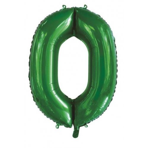 Green Helium Number Balloon