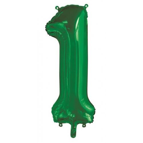 Green Helium Number Balloon