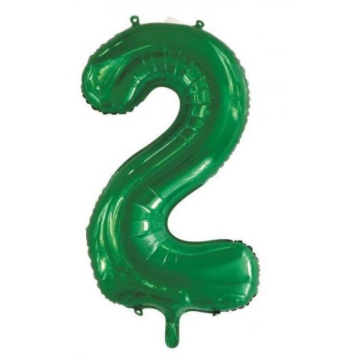 Green Helium Number Balloon
