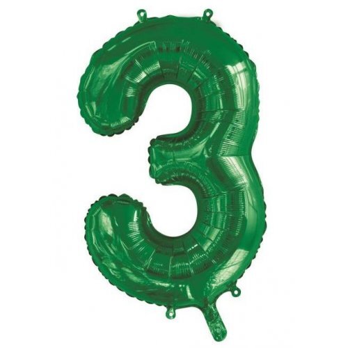 Green Helium Number Balloon