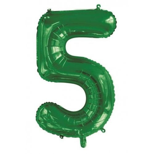 Green Helium Number Balloon