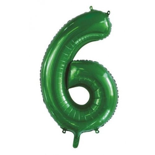 Green Helium Number Balloon