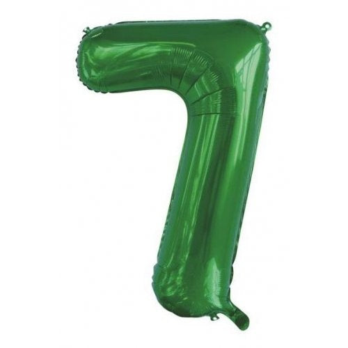 Green Helium Number Balloon