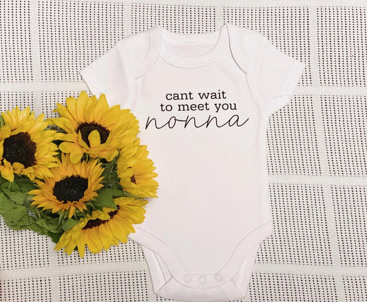 Personalised Can't wait to meet you Onesie