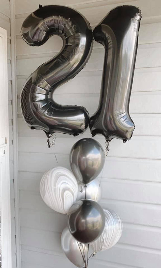 Two Black Foil Number Bouquet