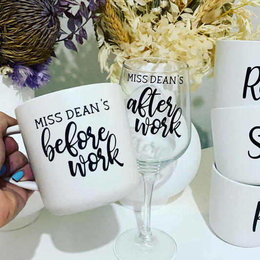 Teacher Gift Mug and Wine Glass