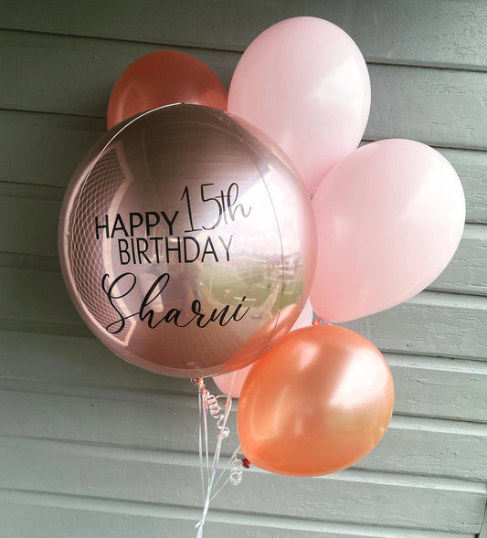 Personalized Rose Gold Orbz Bouquet