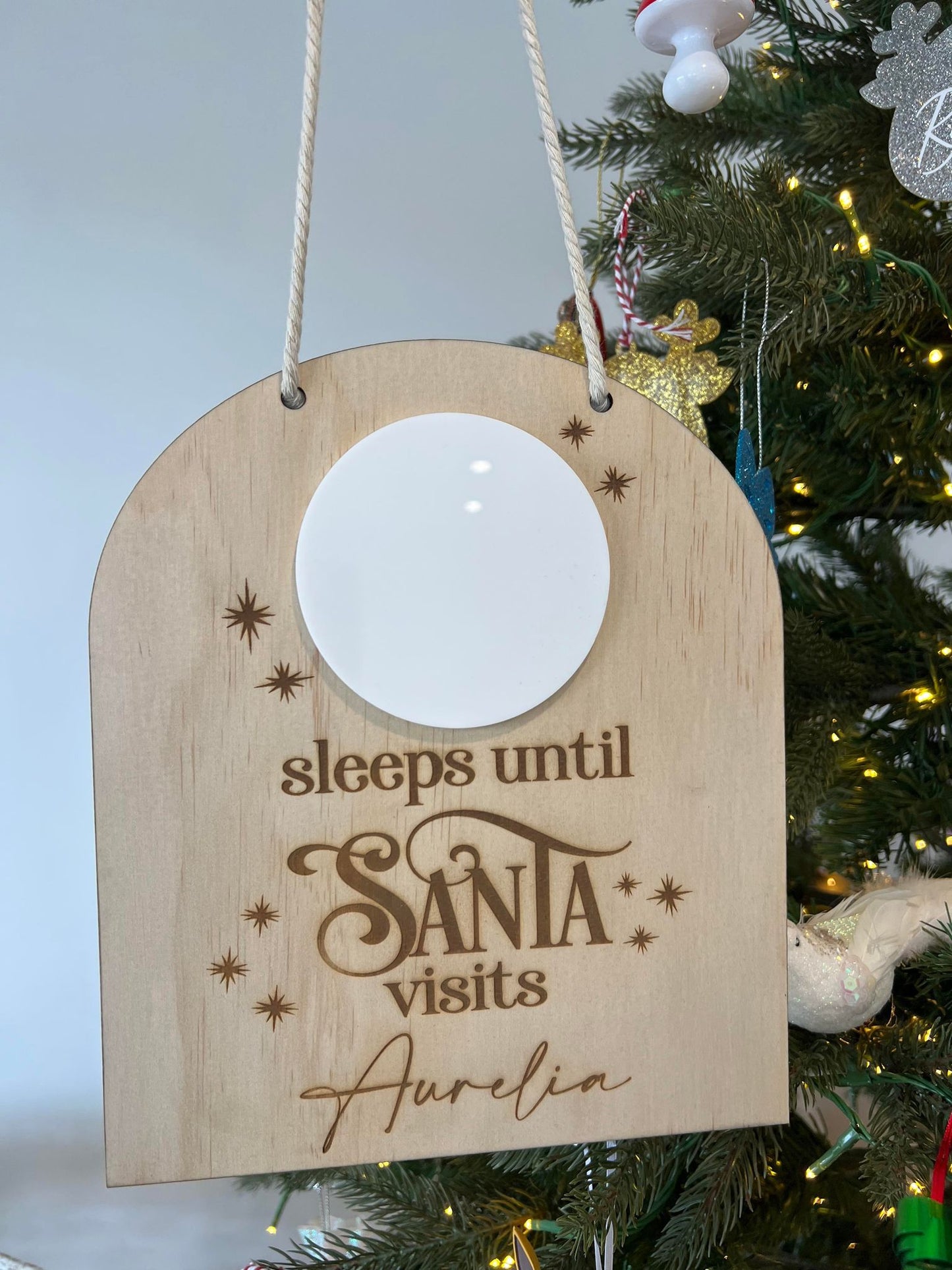 Wooden Santa Countdown Sign