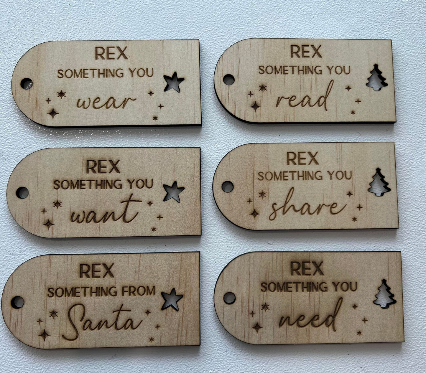 Personalised Wooden & Acrylic Engraved Gift Tags