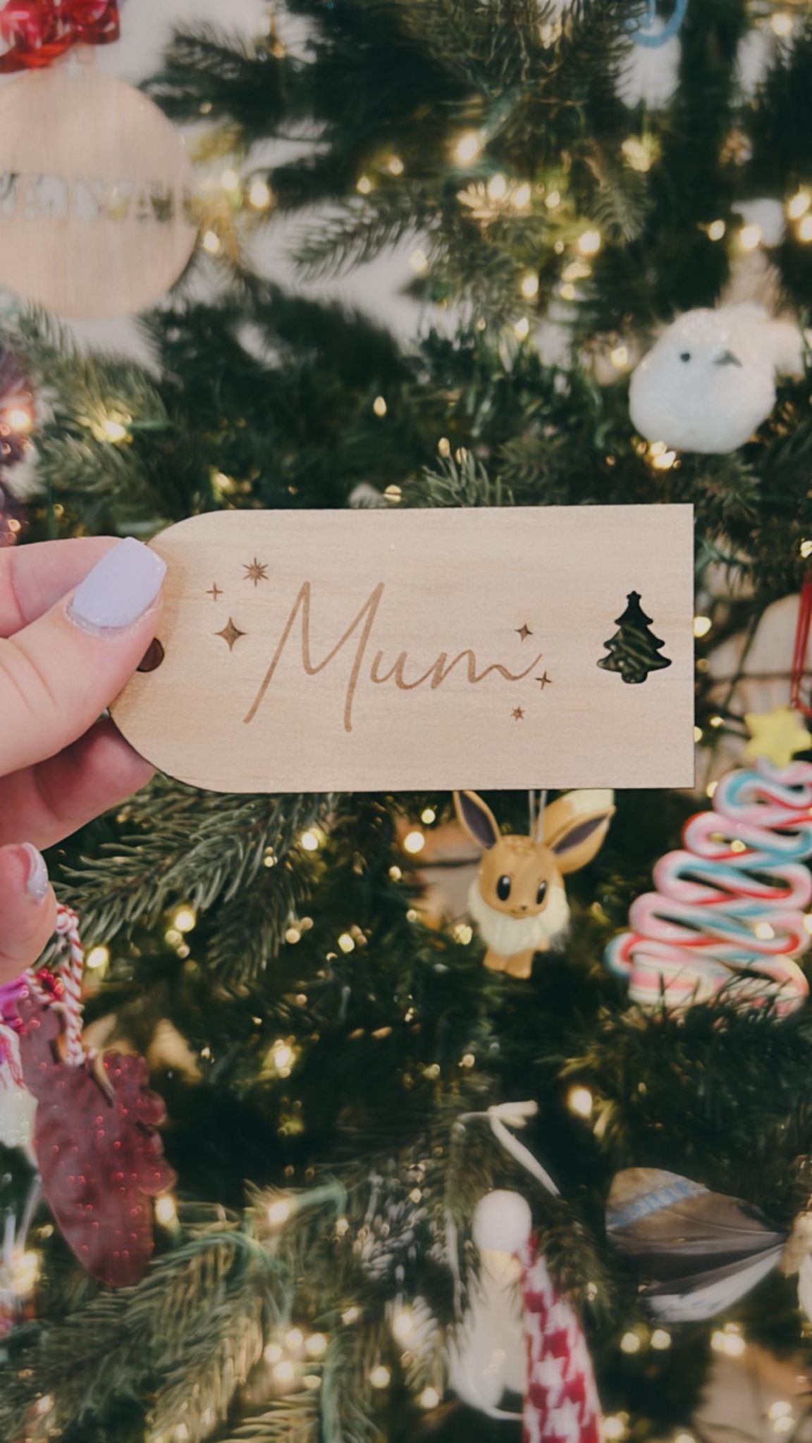 Personalised Wooden Stocking Name Tag