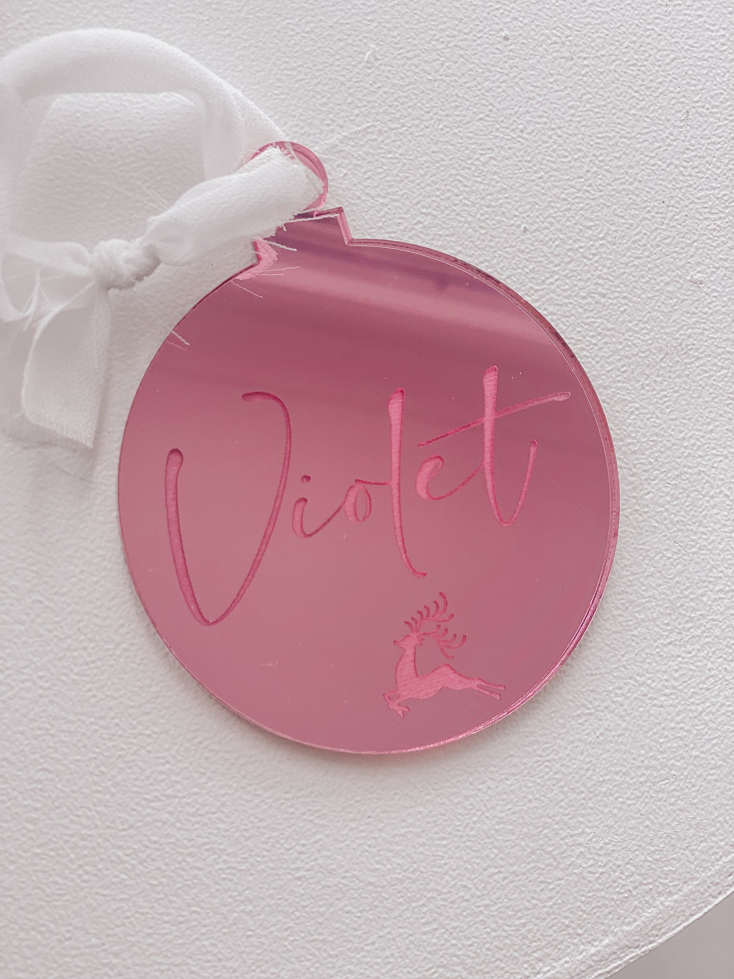Mirror Engraved Christmas Ornament