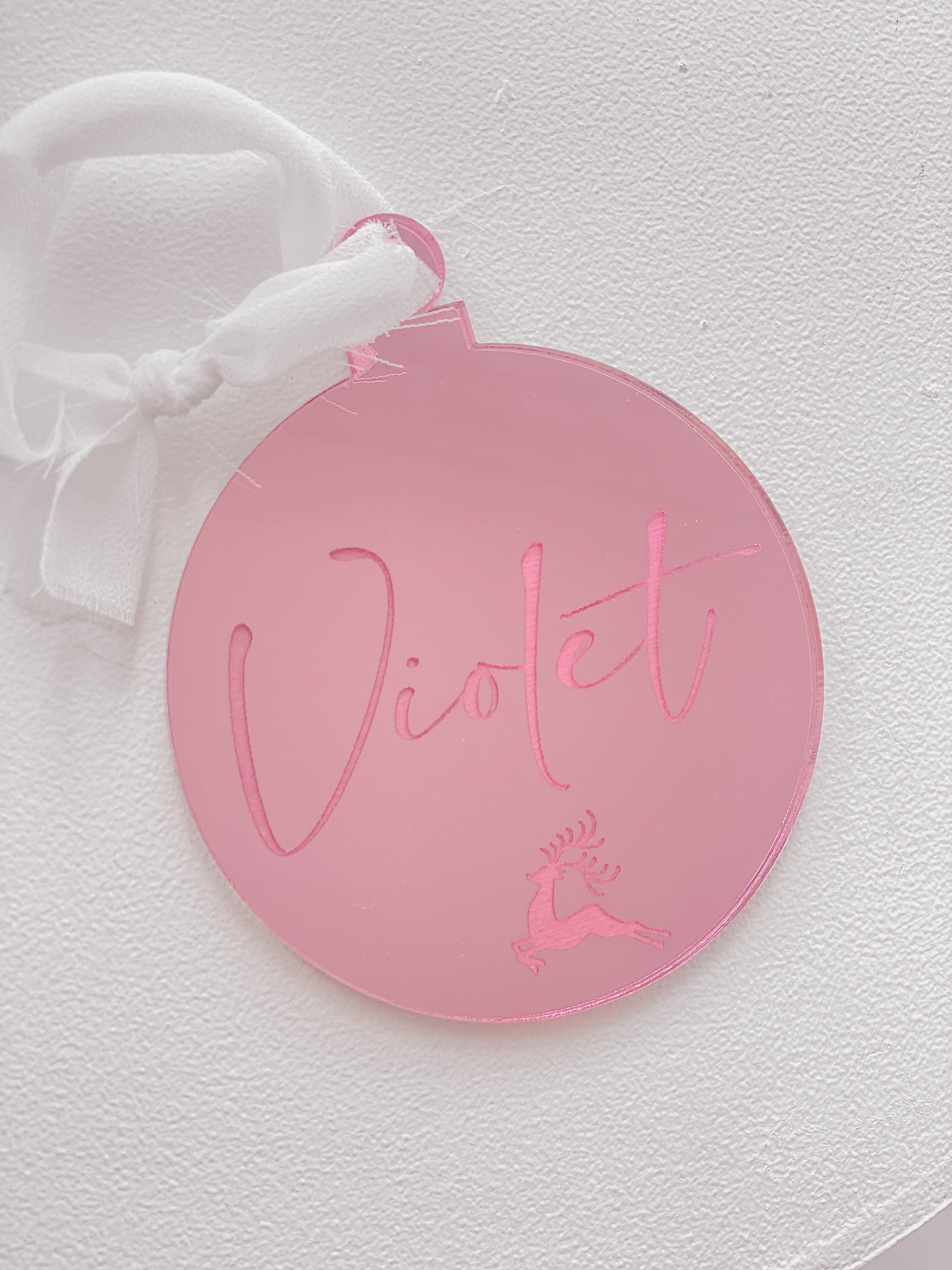Mirror Engraved Christmas Ornament
