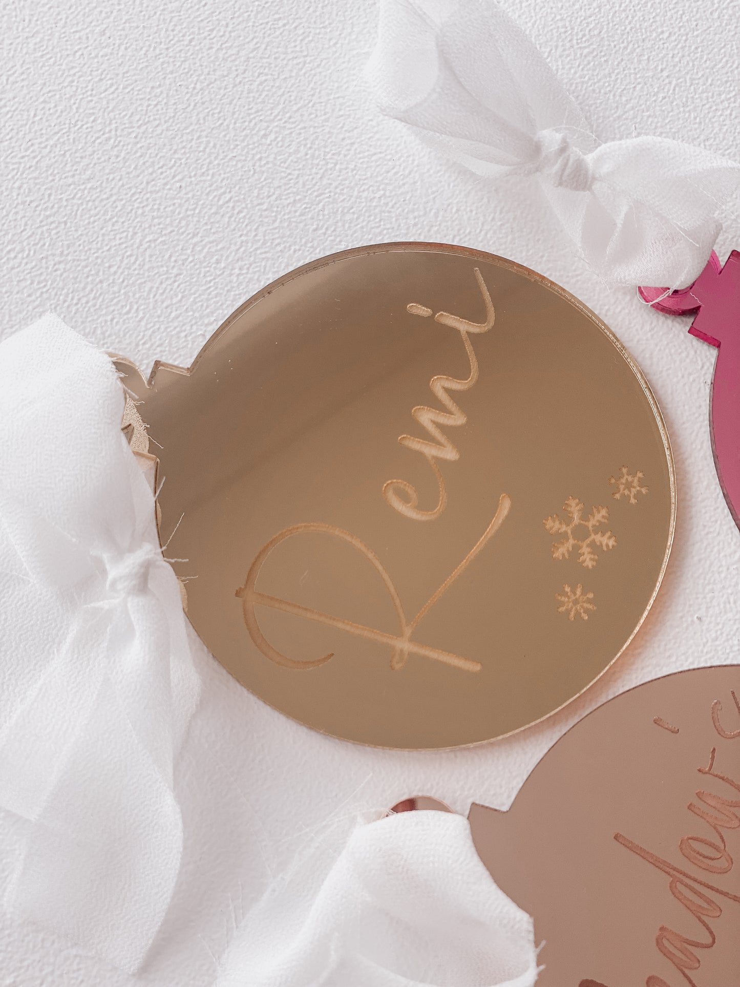 Mirror Engraved Christmas Ornament