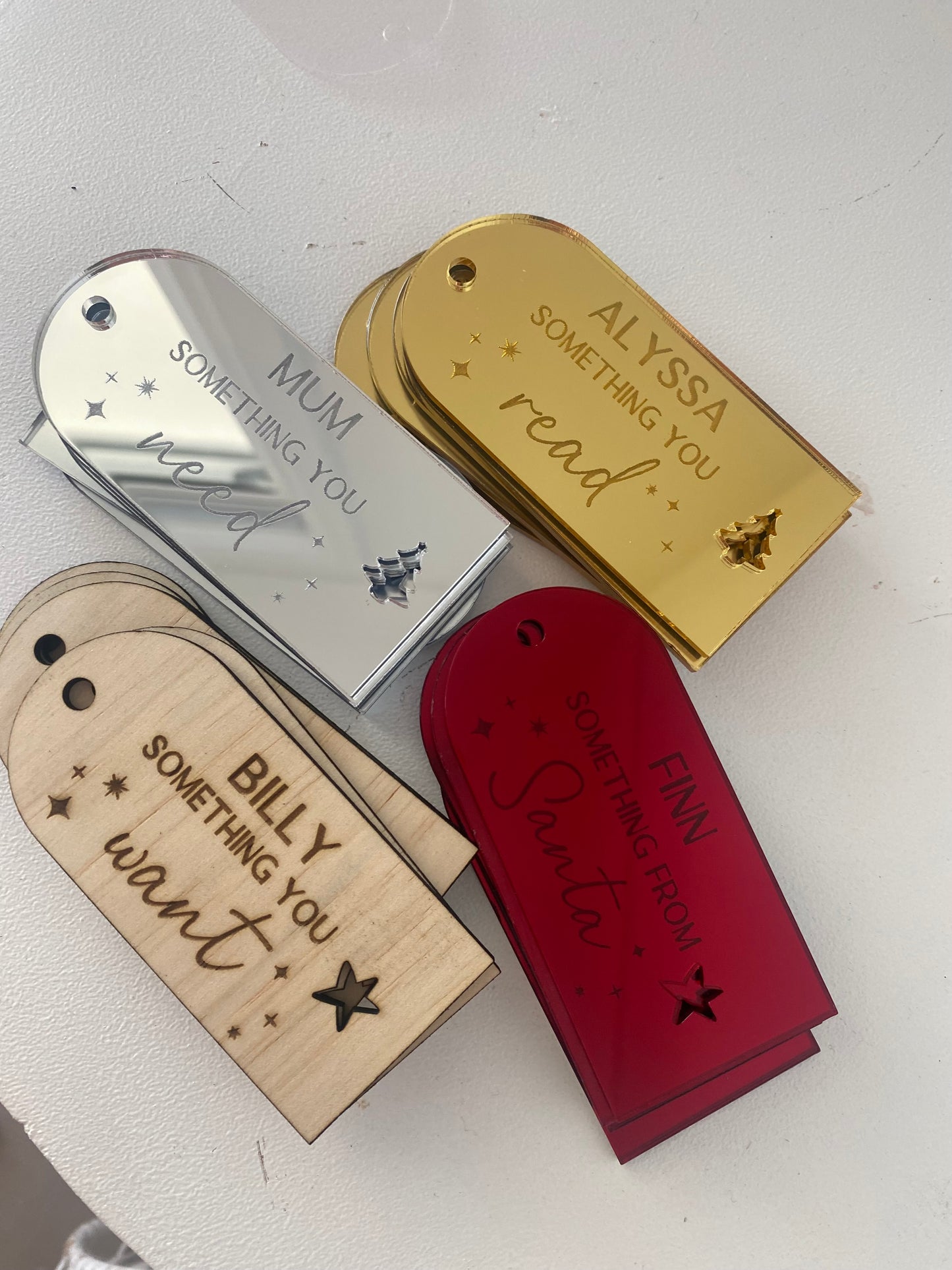 Personalised Wooden & Acrylic Engraved Gift Tags