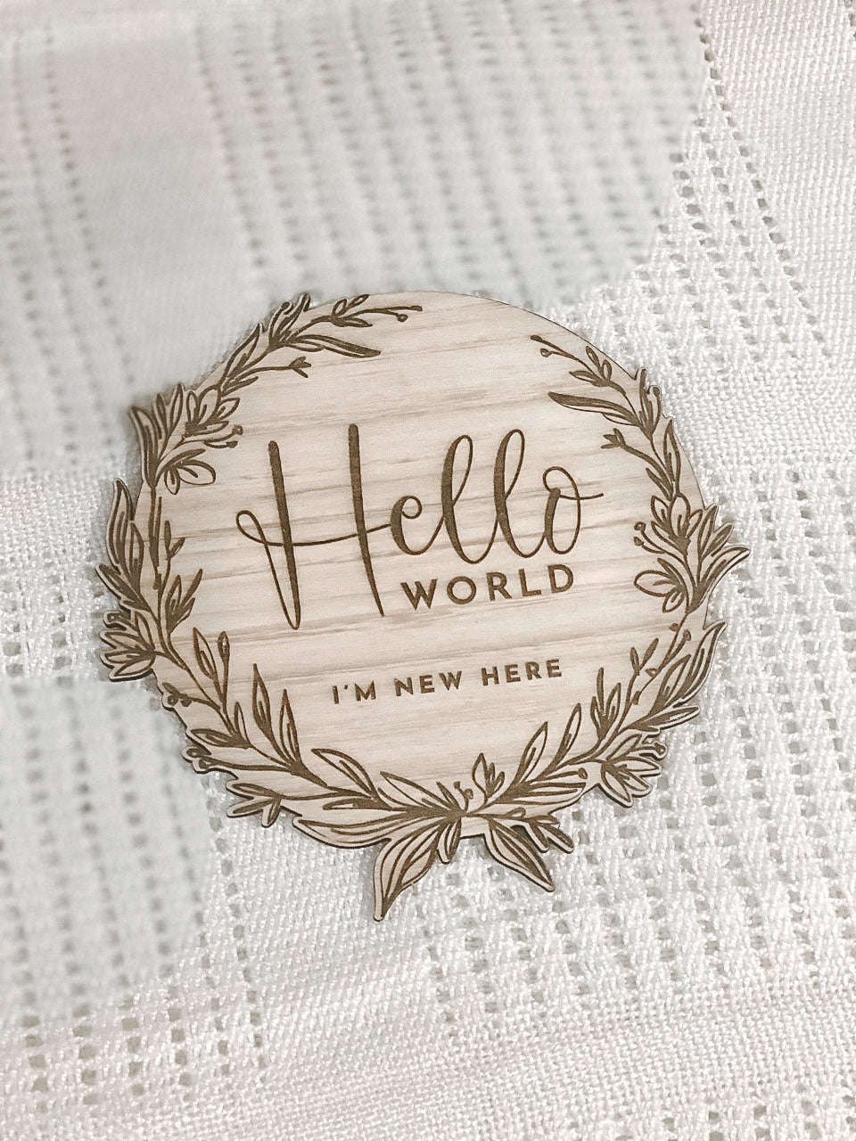 Hello World Wooden Plaque – Chaos and Petals